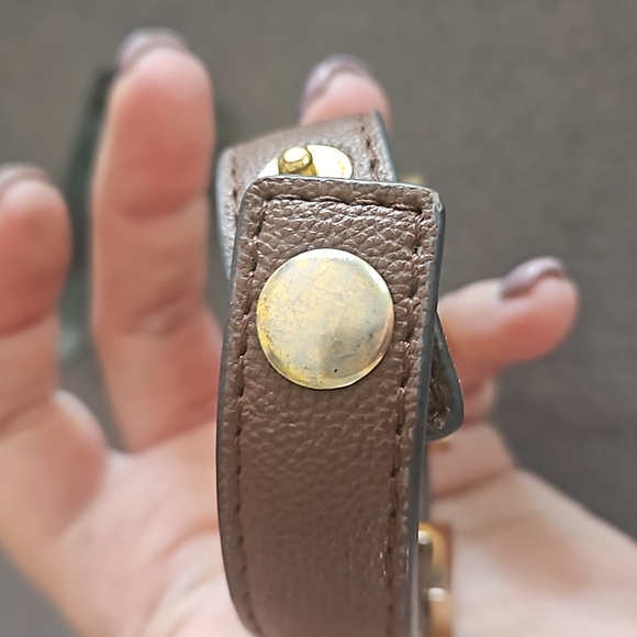 Leather adjustable cuff bracelet HOPE 6.75" - 7.2" - Picture 4 of 7